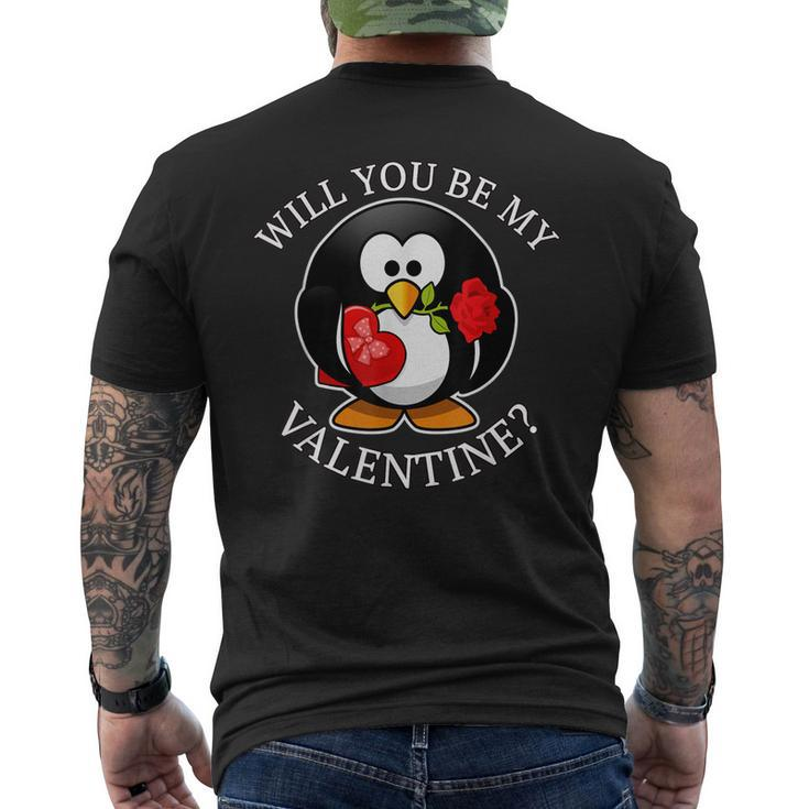 Will You Be My Valentine Valentines Day Men's T-shirt Back Print