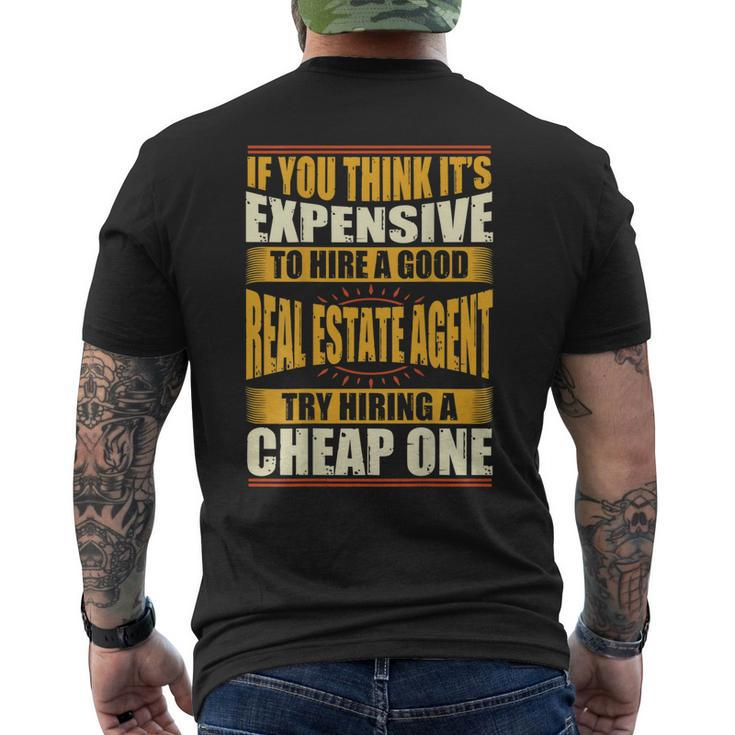 Wofunny Real Estate Agent Broker Assistant Men's Back Print T-shirt