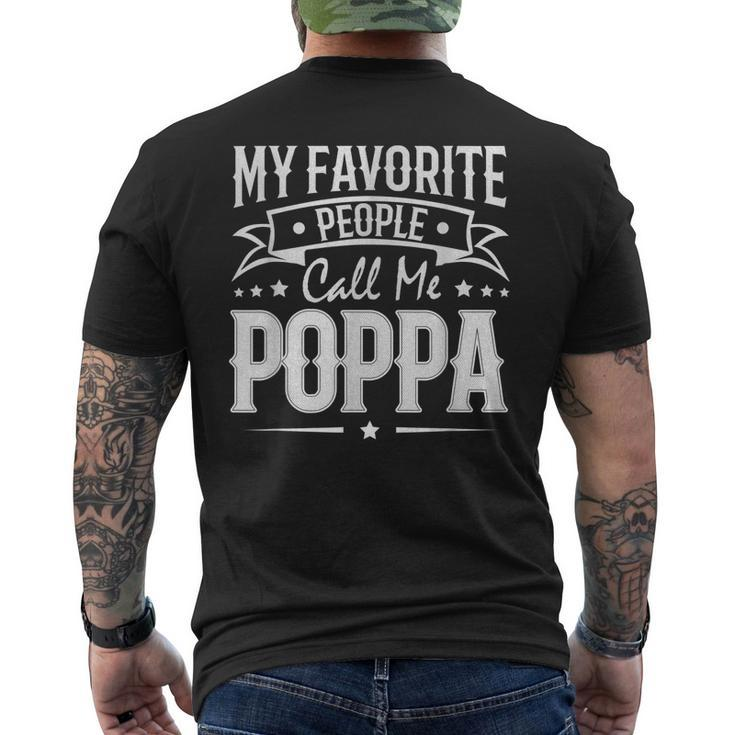 Womy Favorite People Call Me Poppa Vintage Gift For Mens Mens Back Print T-shirt