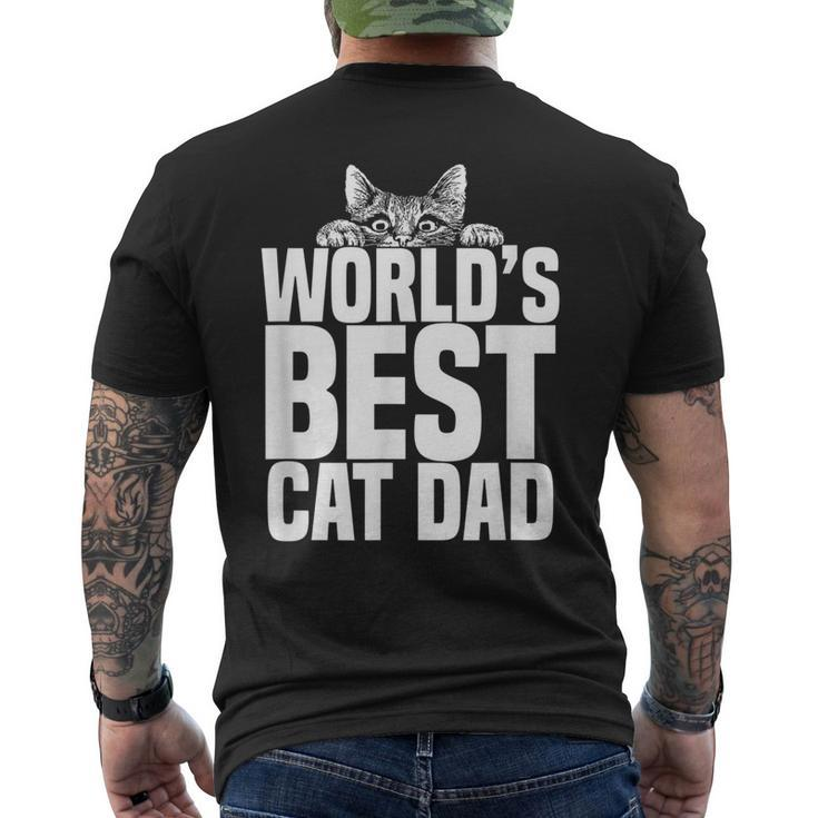Worlds Best Cat Dad Cats Lover Men's Back Print T-shirt