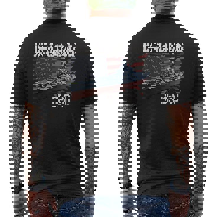 Ww2 American Battleship Uss Alabama Bb-60 Warship Veterans Men's T-shirt Back Print