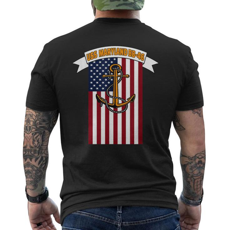 Ww2 Battleship Uss Maryland Bb-46 Warship Veteran Dad Son Men's T-shirt Back Print