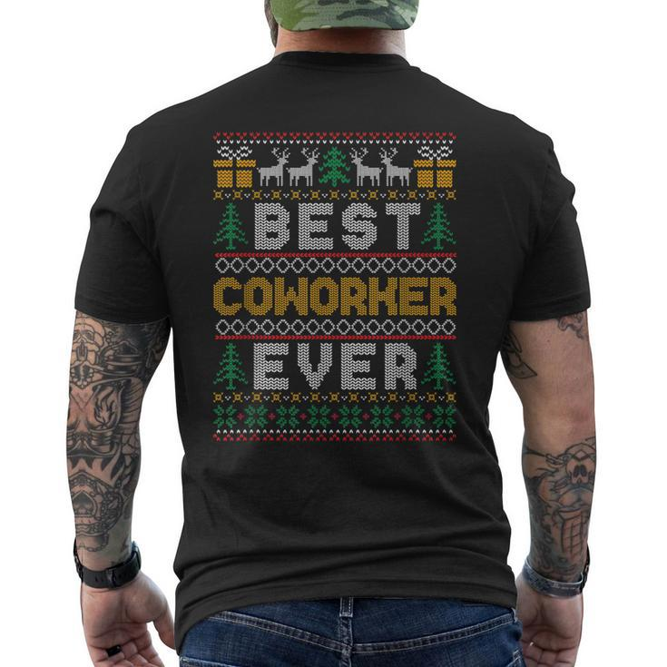 Xmas Matching Best Coworker Ever Ugly Christmas Sweater Mens Back Print T-shirt