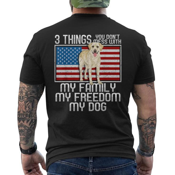 Yellow Labrador Retriever Dog 3 Things Men's T-shirt Back Print