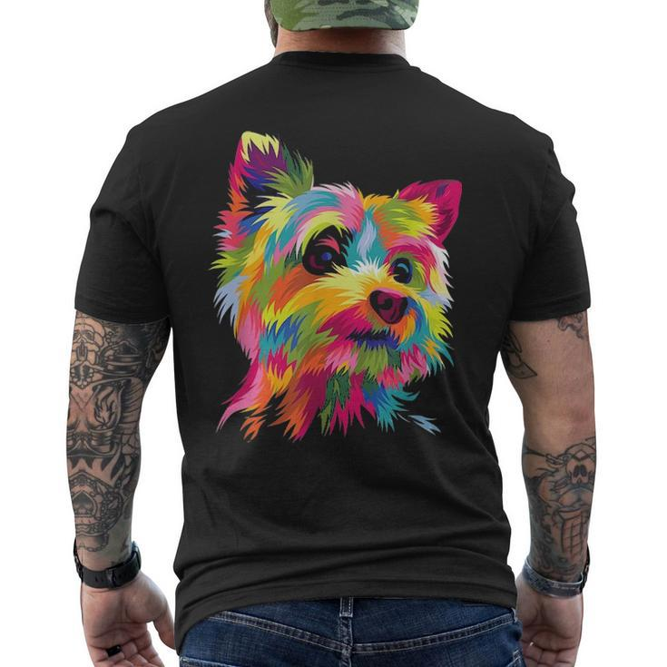 Yorkshire Terrier Yorkie Pop Art Popart Dog Men's T-shirt Back Print