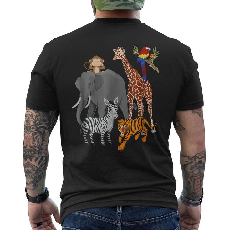 Zoo Animals Shirt Wildlife Birthday Party A Day At The Zoo Men's Back Print T-shirt