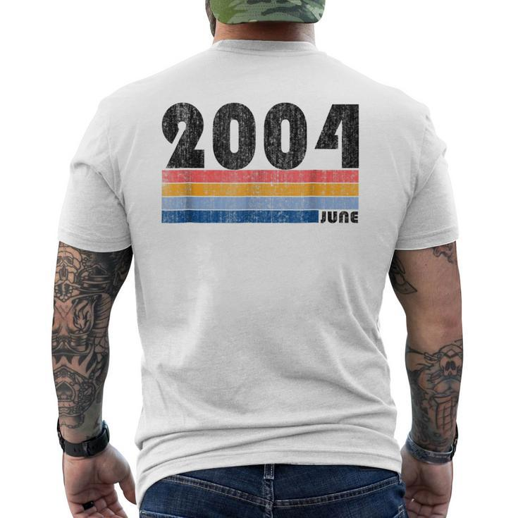 14Th Birthday Retro Born In June Of 2004 T Men's Back Print T-shirt