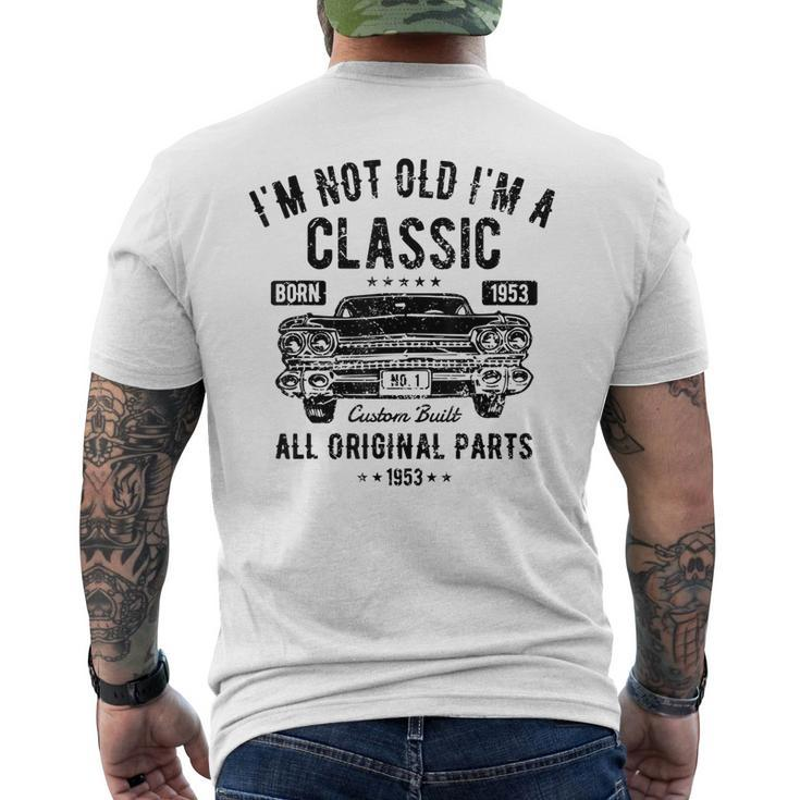 69Th Birthday 69 Years Old Man Classic Car Born 1953 Men's Back Print T-shirt