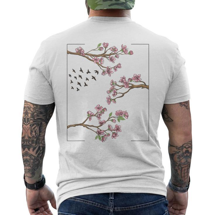 Aesthetic Japanese Style Cherry Blossom Tree Sakura Japan Men's Back Print T-shirt