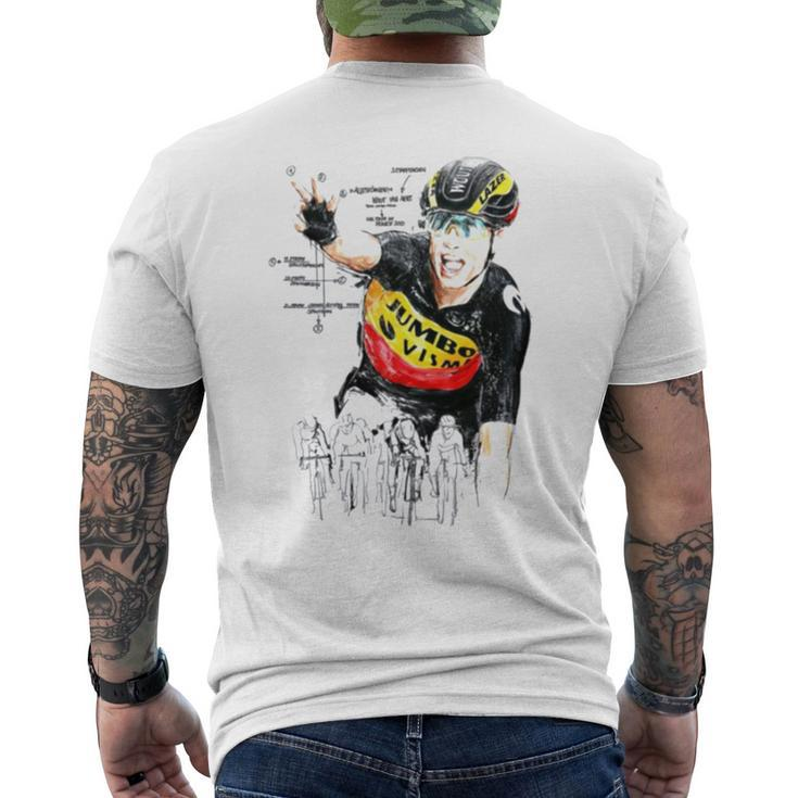 Aesthetic Wout Van Aert Sketch Pro Cyclist Men's Back Print T-shirt