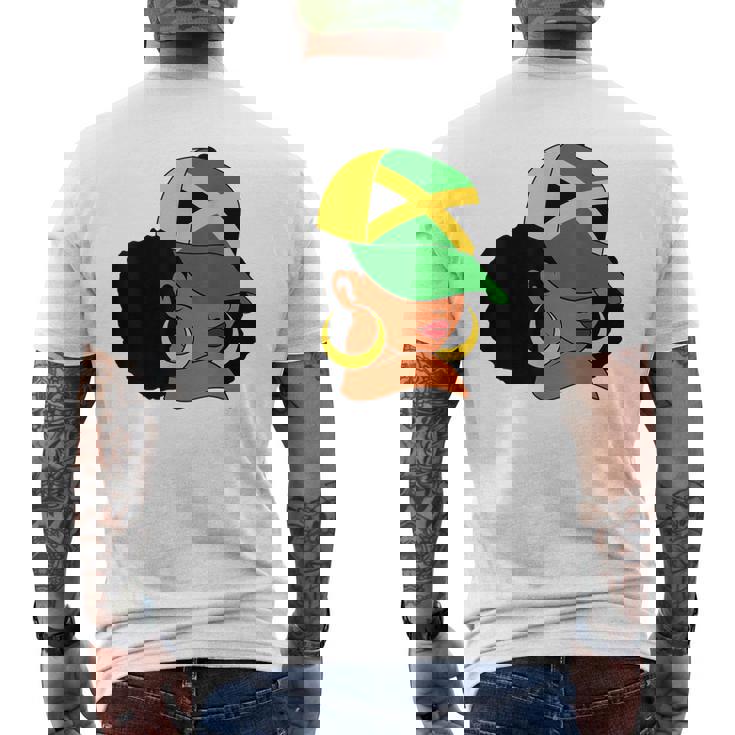 Afro Patriotic Jamaica Flag Jamaica Girls Rock Jamaica Men's Back Print T-shirt