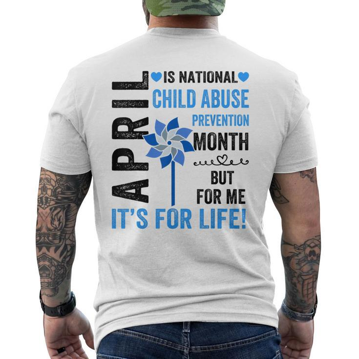 April Is Child Abuse Prevention Month Child Abuse Awareness Men's Back Print T-shirt