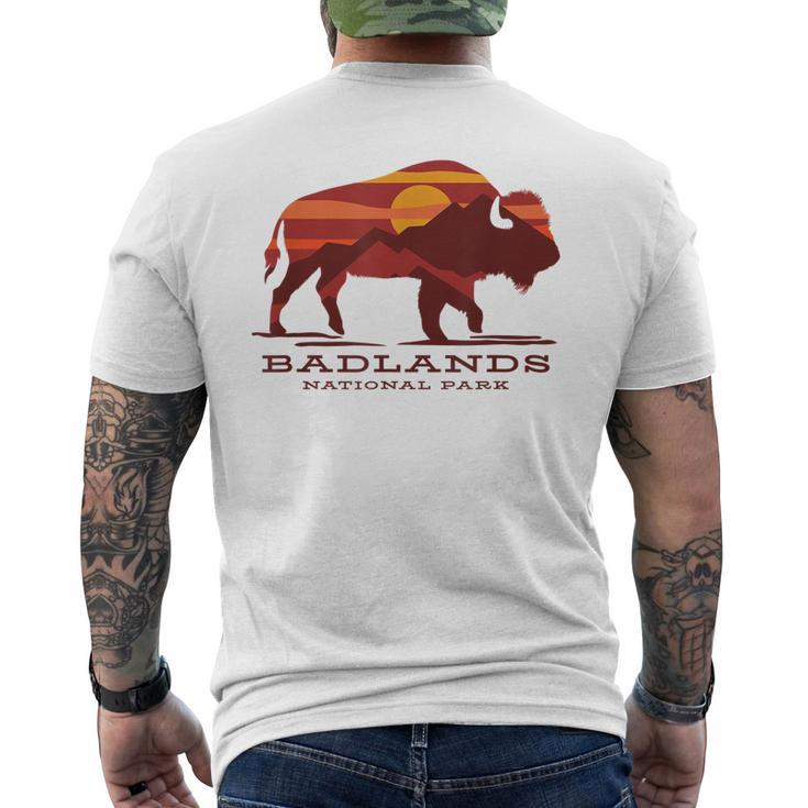 Badlands National Park South Dakota Buffalo Bison Sunset Men's Back Print T-shirt