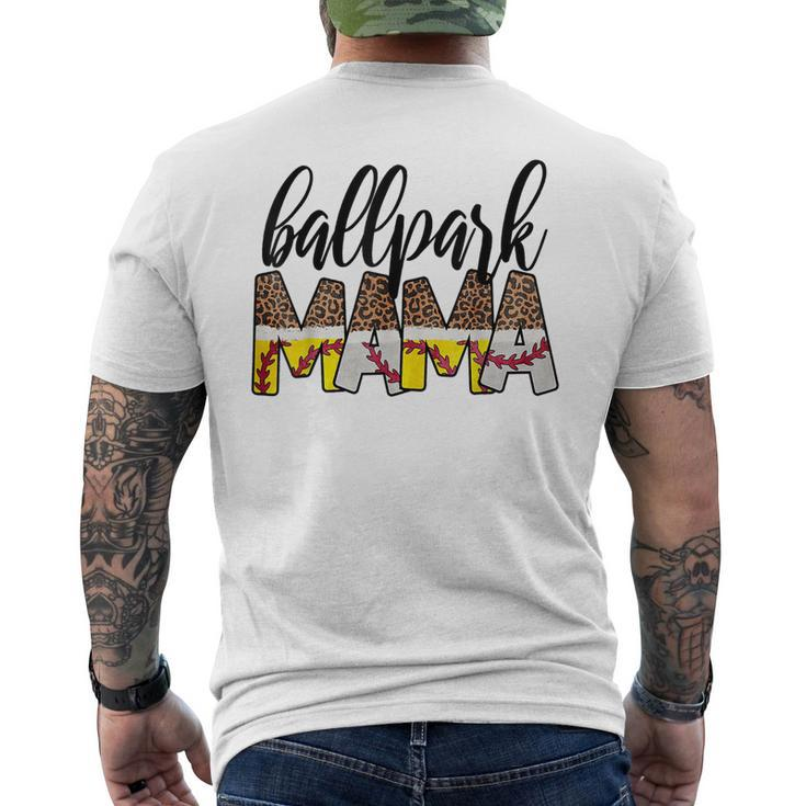 Ballpark Mama Ball Happy Baseball Softball Mom Men's Back Print T-shirt