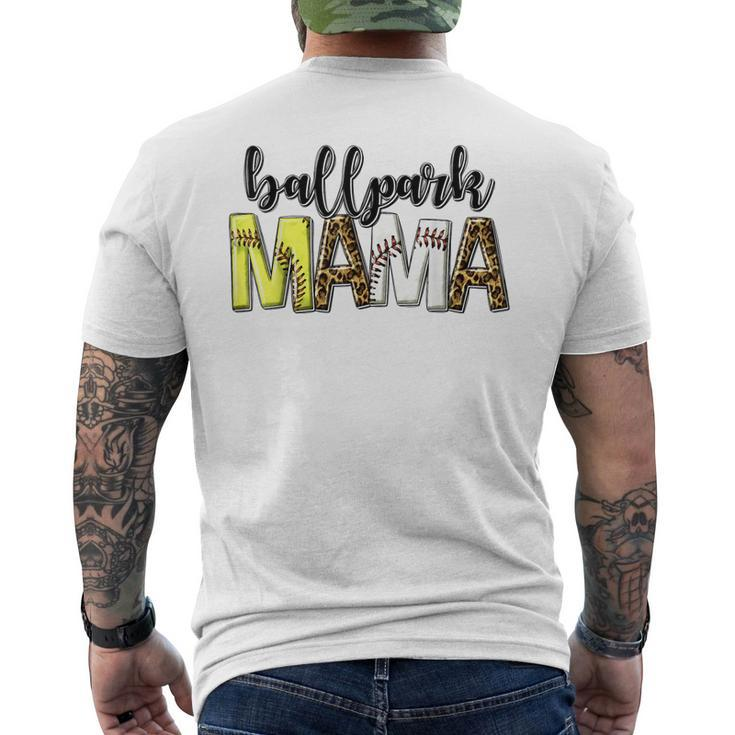 Ballpark Mom Mama Baseball Softball Men's Back Print T-shirt