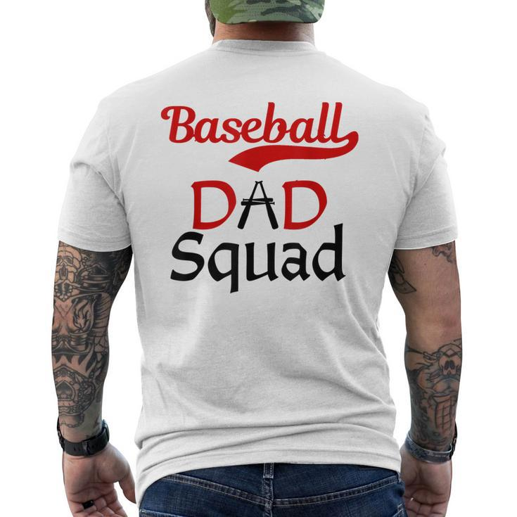 Baseball Dad Squad With Blk&Red Letters For Proud Papa Men's Back Print T-shirt