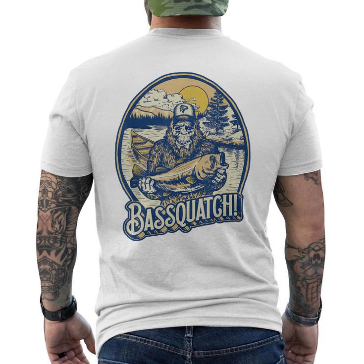 Bassquatch Bass Fisherman Sasquatch Bigfoot Fishing Men's Back Print T-shirt