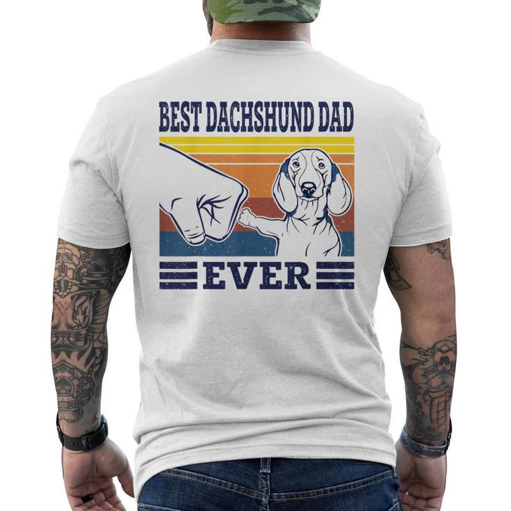 Best Dachshund Dad Ever Dog Vintage Animal Lovers Men's Back Print T-shirt