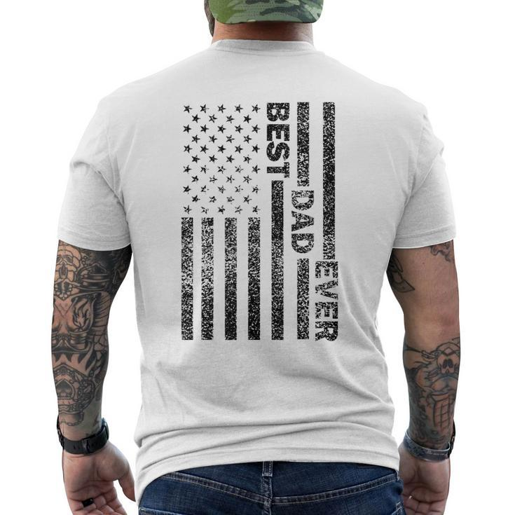 Best Dad Ever American Flag Husband Vintage Fathers Day Men Men's T-shirt Back Print