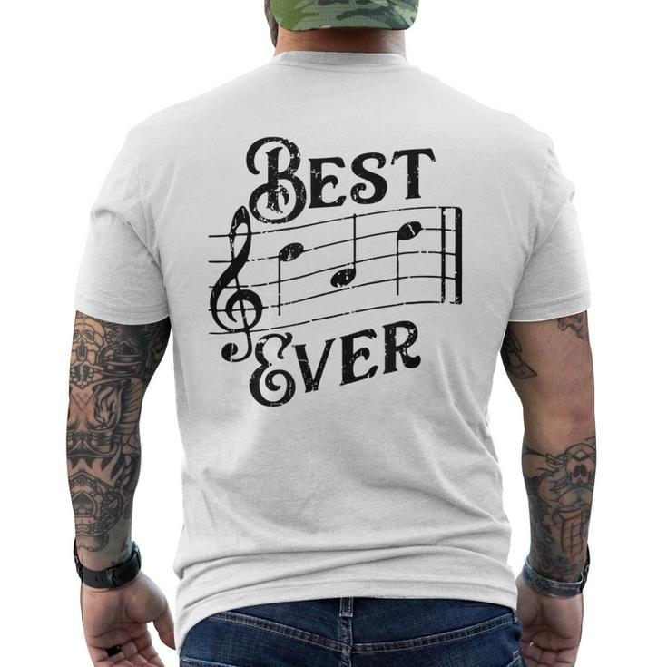 Best Dad Ever Musical Notes For Music Lover Father Men's Back Print T-shirt