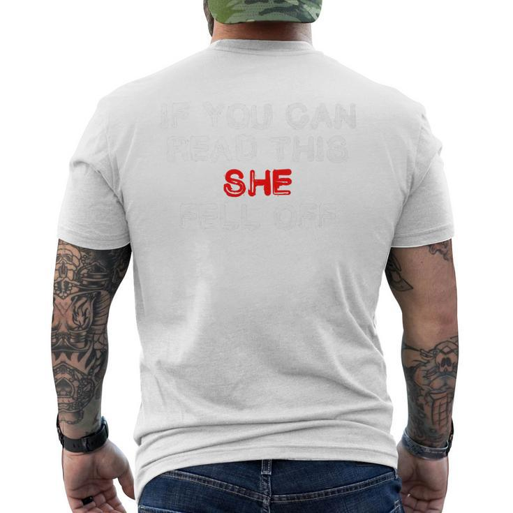 Biker T If You Can Read This She Fell Off Men's Back Print T-shirt