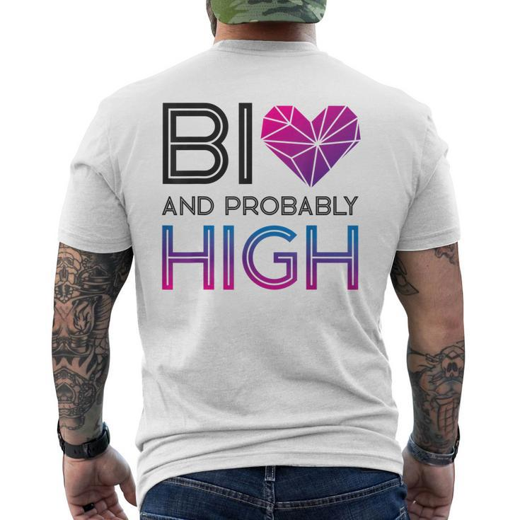Bisexual Bi Pride Flag Bi And Probably High Men's Back Print T-shirt