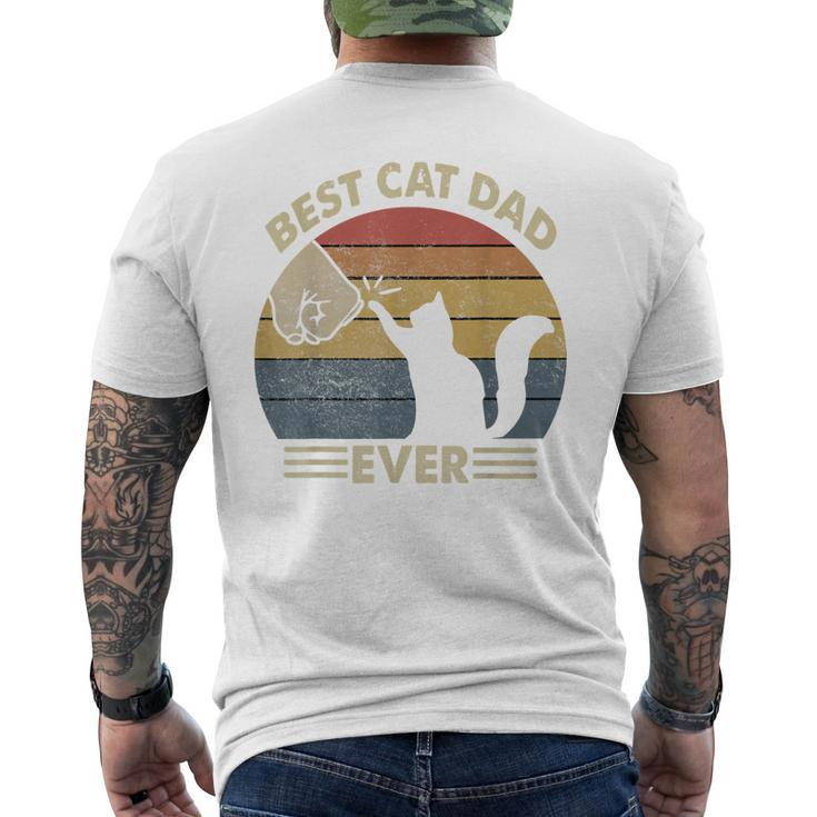 Black Cat Dad Best Cat Dad Ever Kitten Lover Gift Vintage Mens Back Print T-shirt