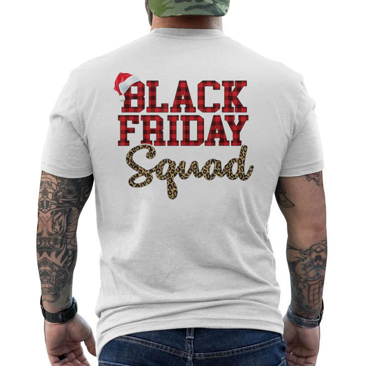 Black Friday Squad Buffalo Plaid Leopard Printed Men's Back Print T-shirt