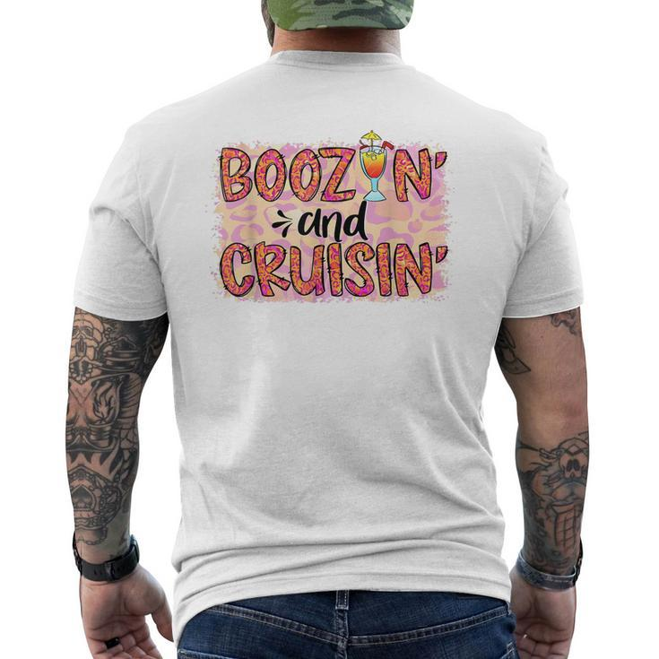 Boozin And Cruisin Leopard Cruise Vacation Trip Men's Back Print T-shirt