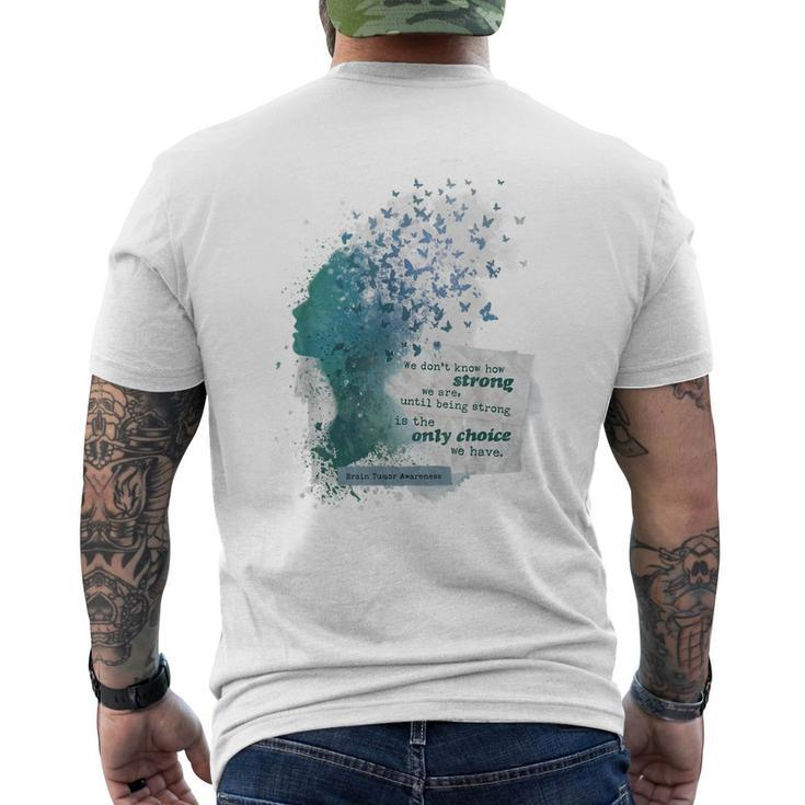 Brain Tumor Awareness Wear Gray In May Strong Warrior Cancer Men's Back Print T-shirt
