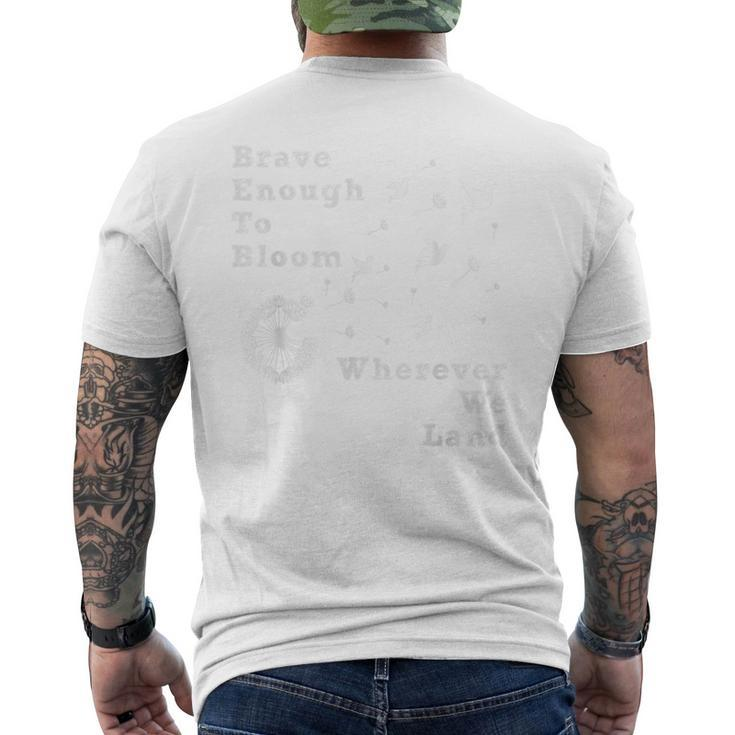 Brave Enough To Bloom April Month Of The Military Child Men's Back Print T-shirt