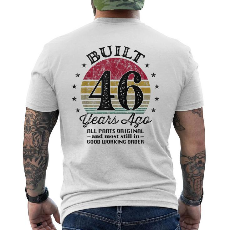 Built 46 Years Ago 46Th Birthday All Parts Original 1977 Men's Back Print T-shirt