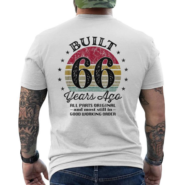 Built 66 Years Ago 66Th Birthday All Parts Original 1957 Men's Back Print T-shirt