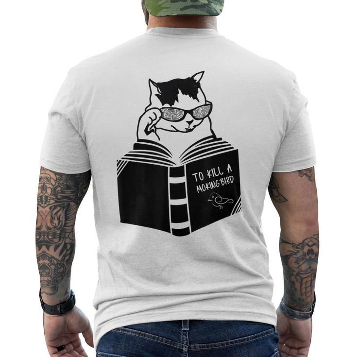 Cat Reading To Kill A Mockingbird Men's Back Print T-shirt