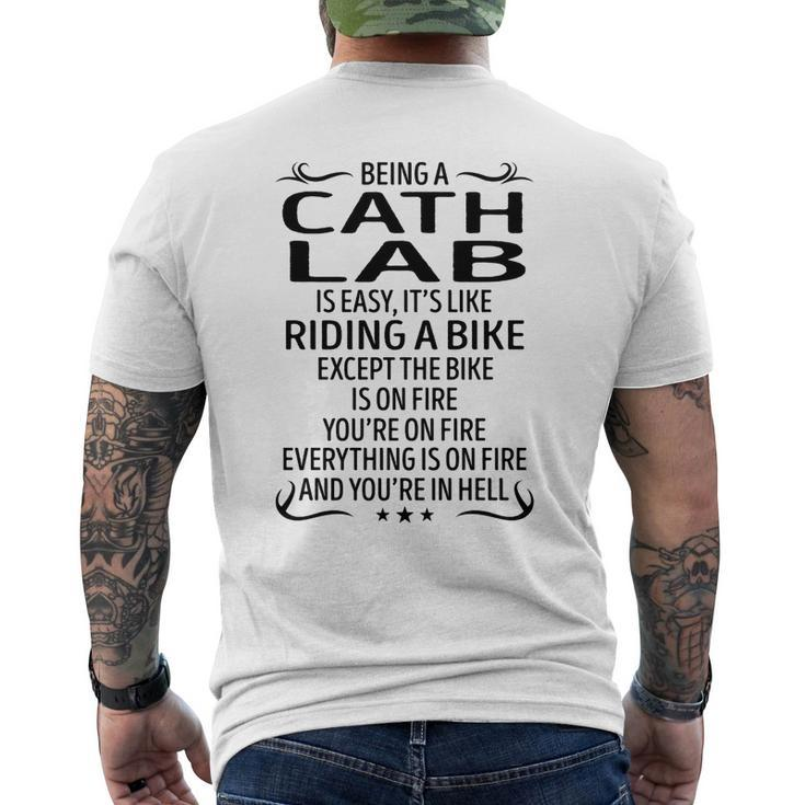 Being A Cath Lab Like Riding A Bike Men's T-shirt Back Print