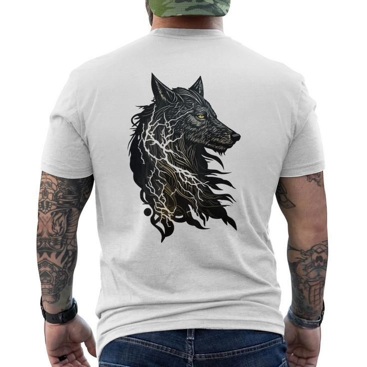 Celtic Fenrir Wolf Of Odin Vikings Nordic Themed Mythology Men's T-shirt Back Print