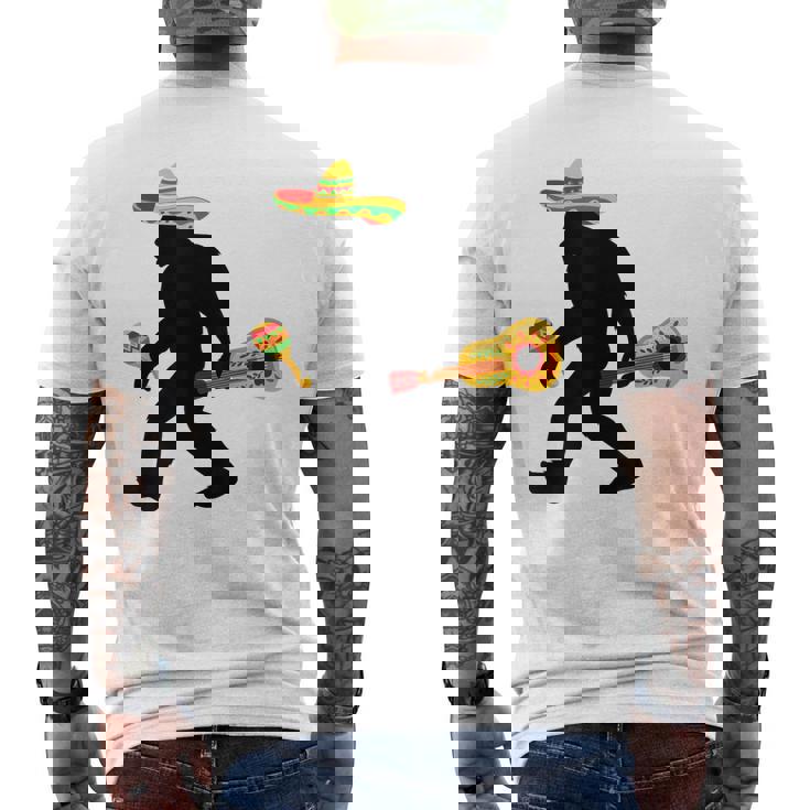 Cinco De Mayo Bigfoot Mexican Guitar Cinco De Mayo Men's T-shirt Back Print