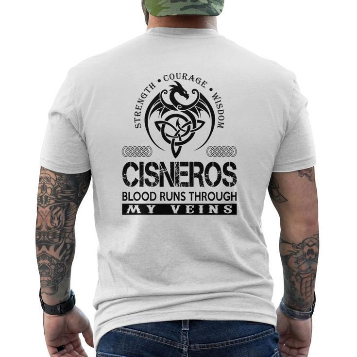 Cisneros Blood Runs Through My Veins Men's T-shirt Back Print