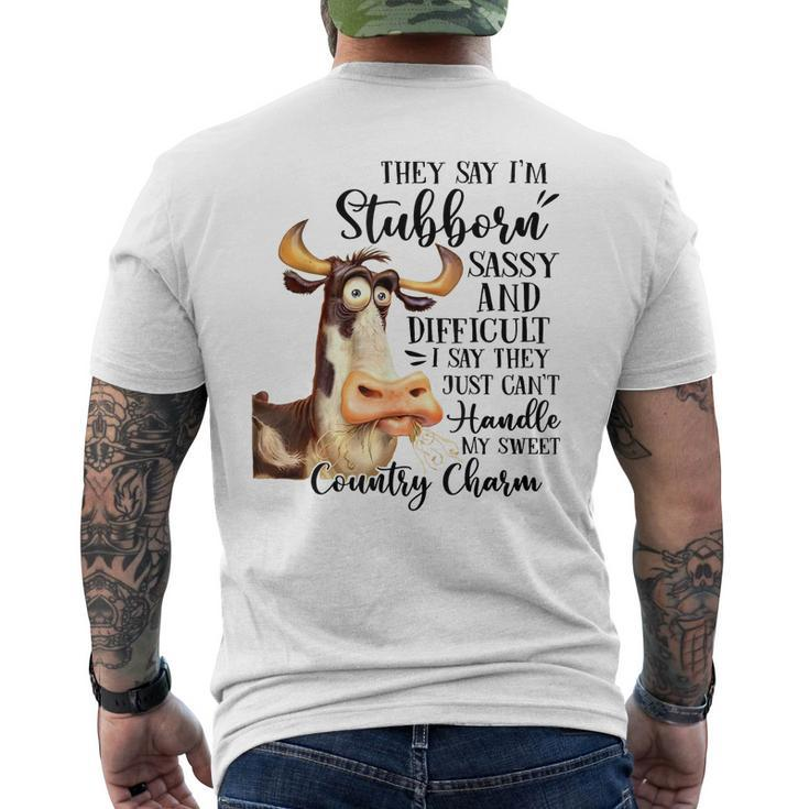 Cow Heifer They Say Im Stubborn Sassy And Difficult Men's Back Print T-shirt