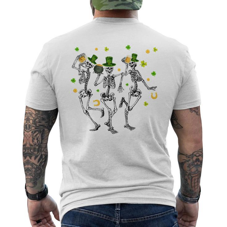 Cute Dancing Skeletons Happy St Patricks Day Family Outfit Men's Back Print T-shirt