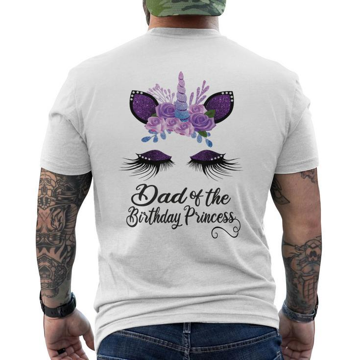 Dad Of The Birthday Princess Unicorn Girl Matching Men's Back Print T-shirt