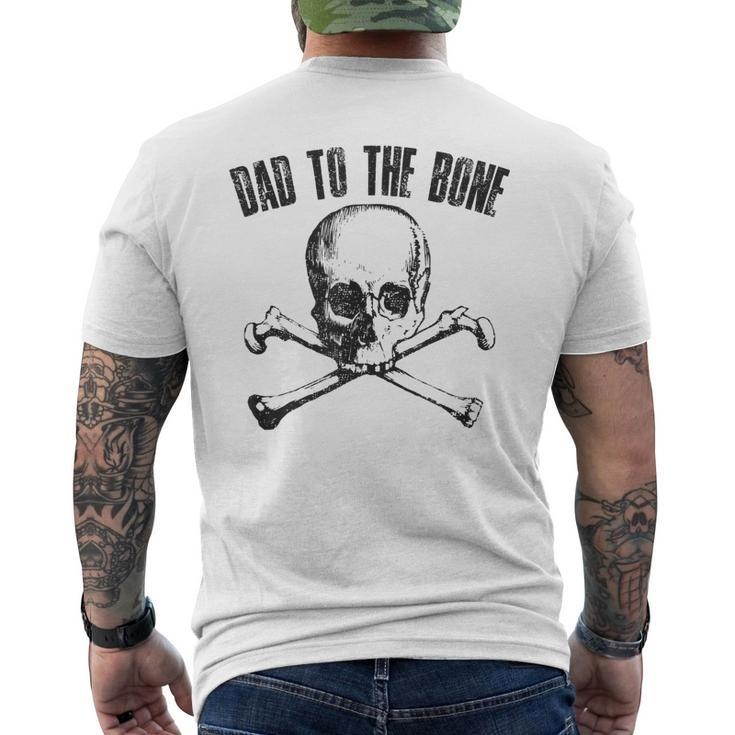 Mens Dad To The Bone Father Joke Vintage Skull Cross Bones Men's T-shirt Back Print