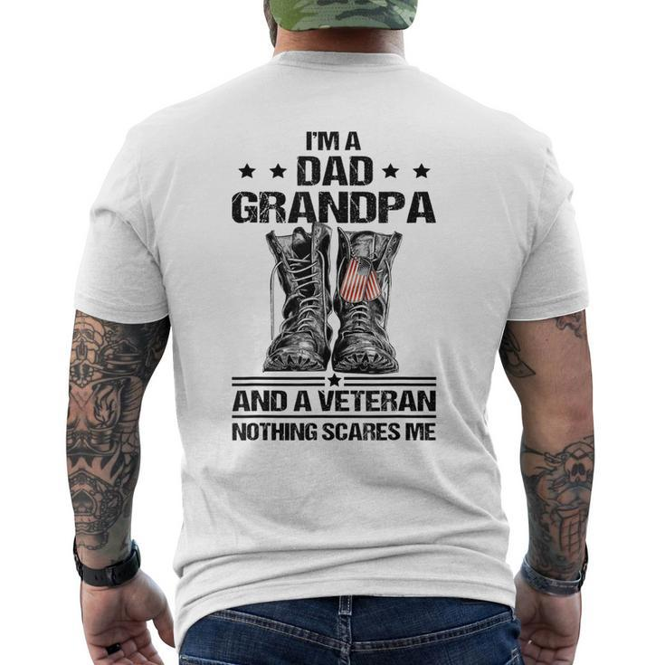Im A Dad Grandpa And A Veteran Nothing Scares Me Dad Men's T-shirt Back Print