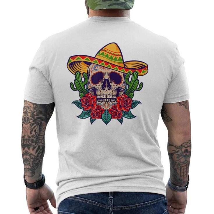 Day Of The Dead Sugar Skull Cinco De Mayo Men's Back Print T-shirt