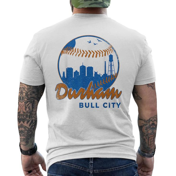 Durham Baseball Skyline Classic Bull City North Carolina Men's Back Print T-shirt