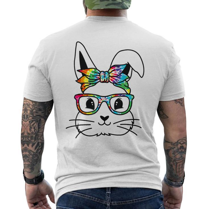 Easter Day Cute Bunny Rabbit Face Tie Dye Glasses Girl Men's Back Print T-shirt