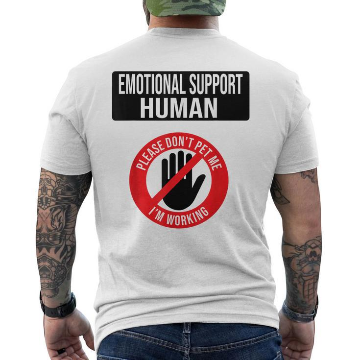 Emotional Support Human Halloween Costume Do Not Pet Me Men's Back Print T-shirt