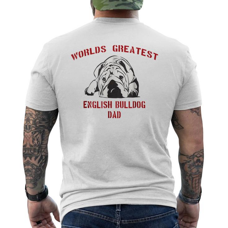 English Bulldog Best Dog Dad Ever Fun Bulldogs Pup Men's Back Print T-shirt