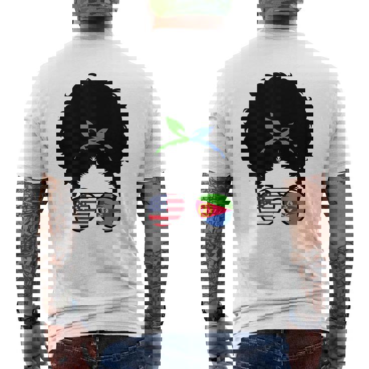 Eritrea Roots Eritrean Girl Afro Bun Eritrea Heritage Men's Back Print T-shirt