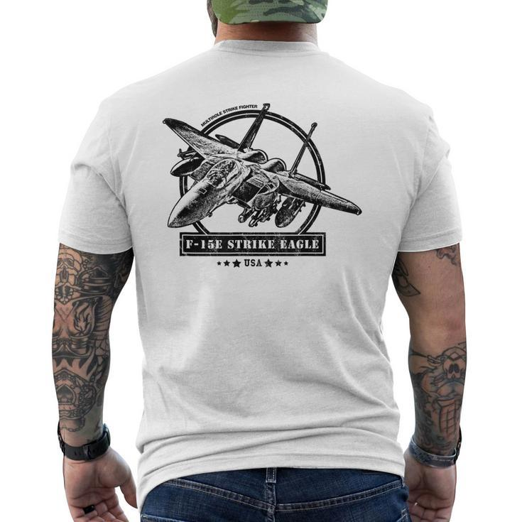 F-15E Strike Eagle Fighter Aircraft Men's T-shirt Back Print